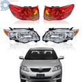 Set of 2 Red Tail Lights & Halogen Headlights for Toyota Corolla (2009–2010)