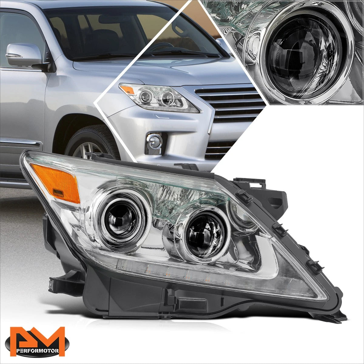 Right Side HID Projector Headlight for Lexus LX570 (2013–2015) Chrome