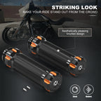 Pair CNC Orange Handlebar Grips for Harley Road Glide (2015–2023)