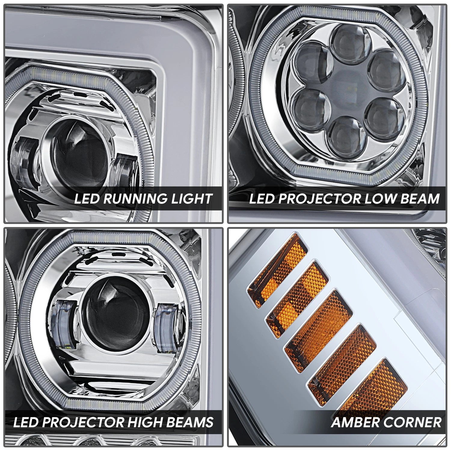 Sequential LED Light Bar Headlight for Ford F250 SD (2017–2019)