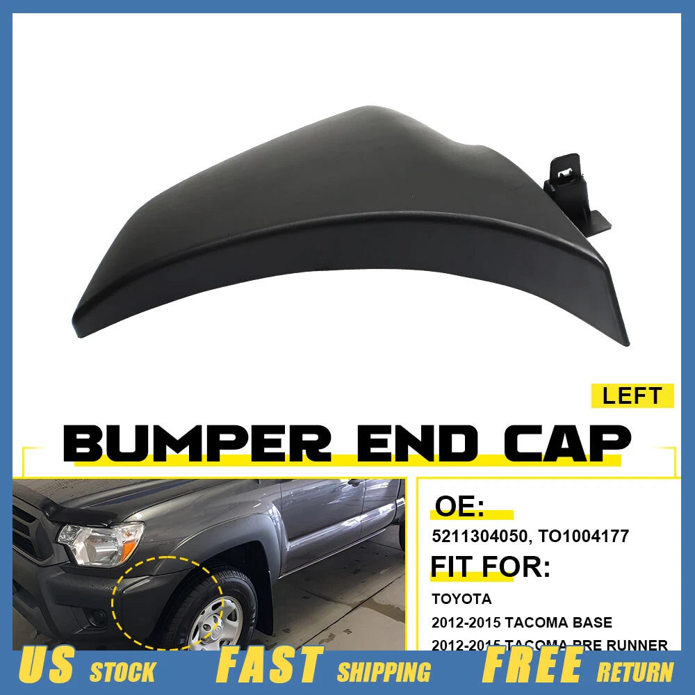 Front Left Bumper End for Toyota Tacoma (2012–2015) Textured Plastic