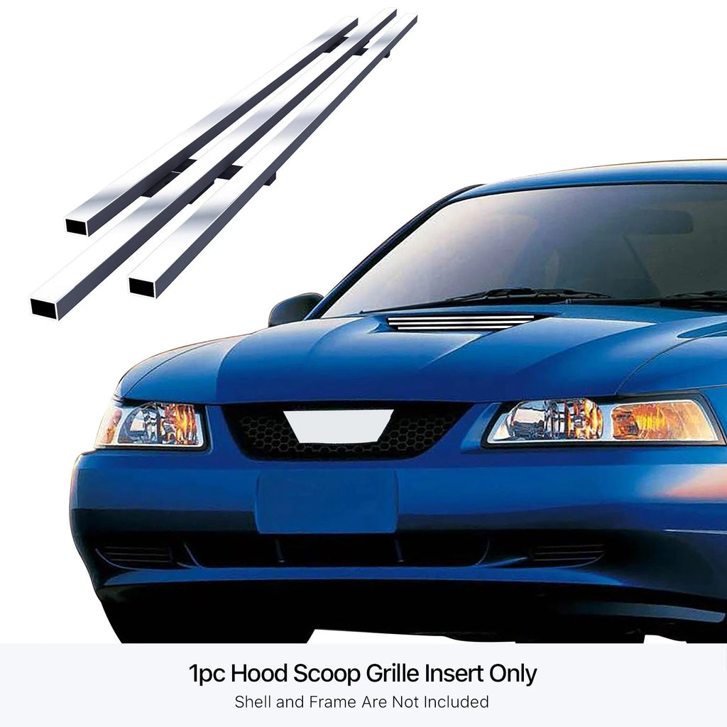 Stainless Chrome Billet Hood Scoop for Ford Mustang V6 (1999–2004)