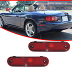 2X Red Lens Rear Side Marker Signal Lights for Mazda Miata MX-5 (1990–2005)