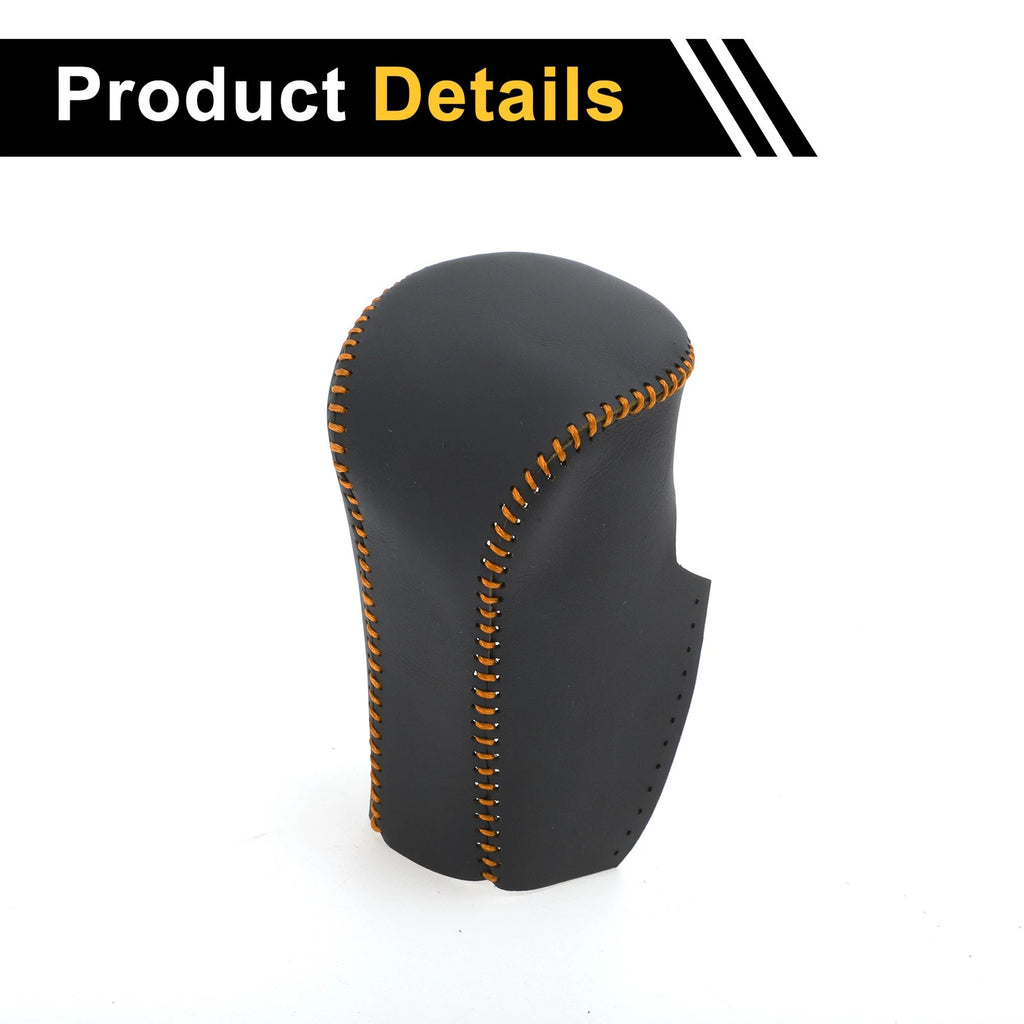 1 Pc Gear Shift Knob Cover for Honda Accord (2008–2012) Black Orange Faux Leather
