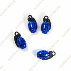 4PCS Blue Grenade Tire Valve Stem Caps for Universal Wheel (Universal)