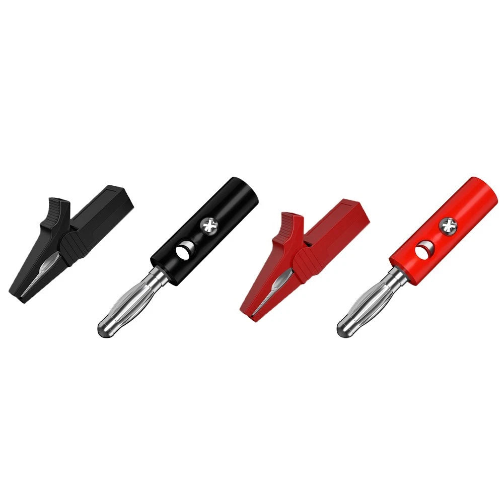 Insulated Test Leads with Crocodile Clips and 4mm Connector for Laboratory Use