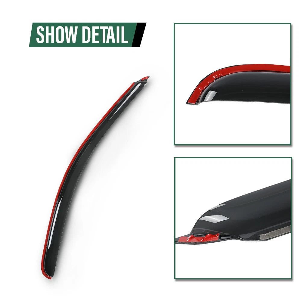 Set of 4 Window Visors for Chevy Silverado GMC Sierra Crew Cab