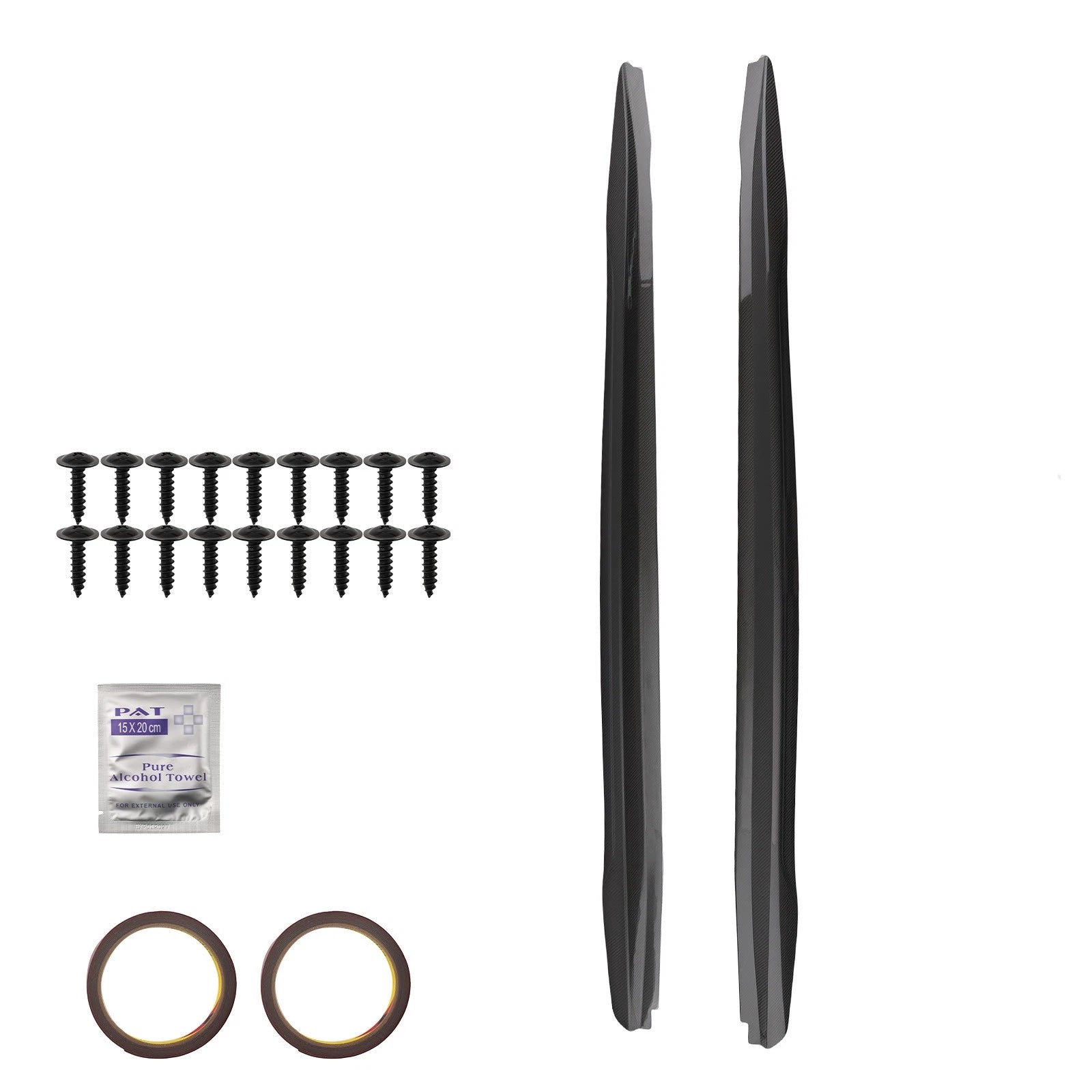 Set of 2 Side Skirt Extension Panels for Cadillac ATS-V (2016–2019) Carbon Fiber