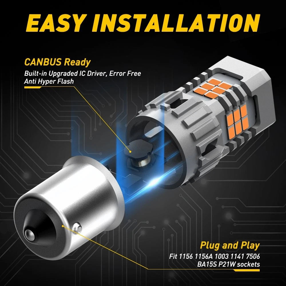 2X AUXITO 3157 7440 Amber LED Turn Signal Light Bulbs for