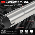 180 Degrees U-Bend Exhaust Pipe for Universal Fit (2" OD, 18-Gauge)