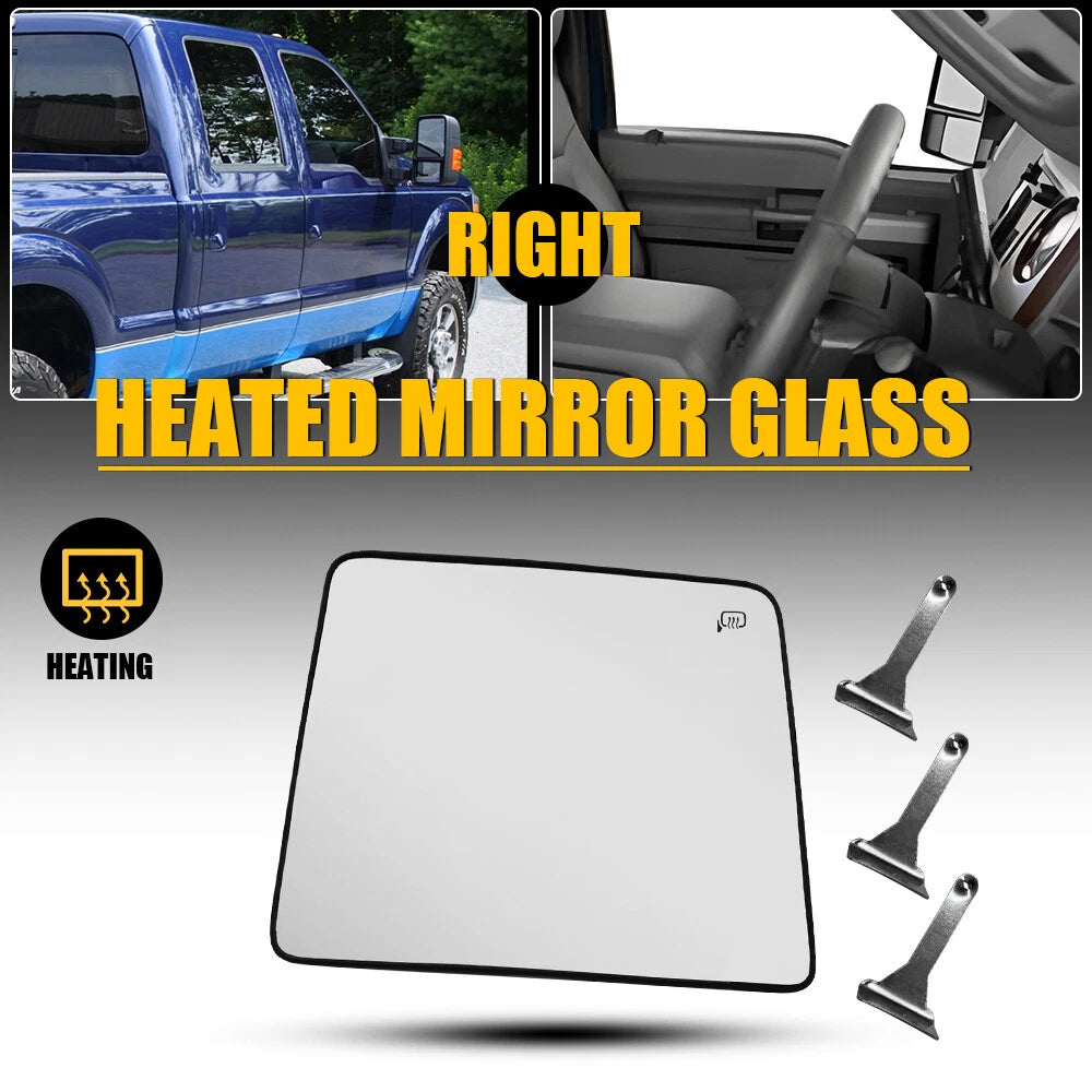 Heated Tow Mirror Glass for Ford Super Duty F250 F350 F450 (2008–2016)