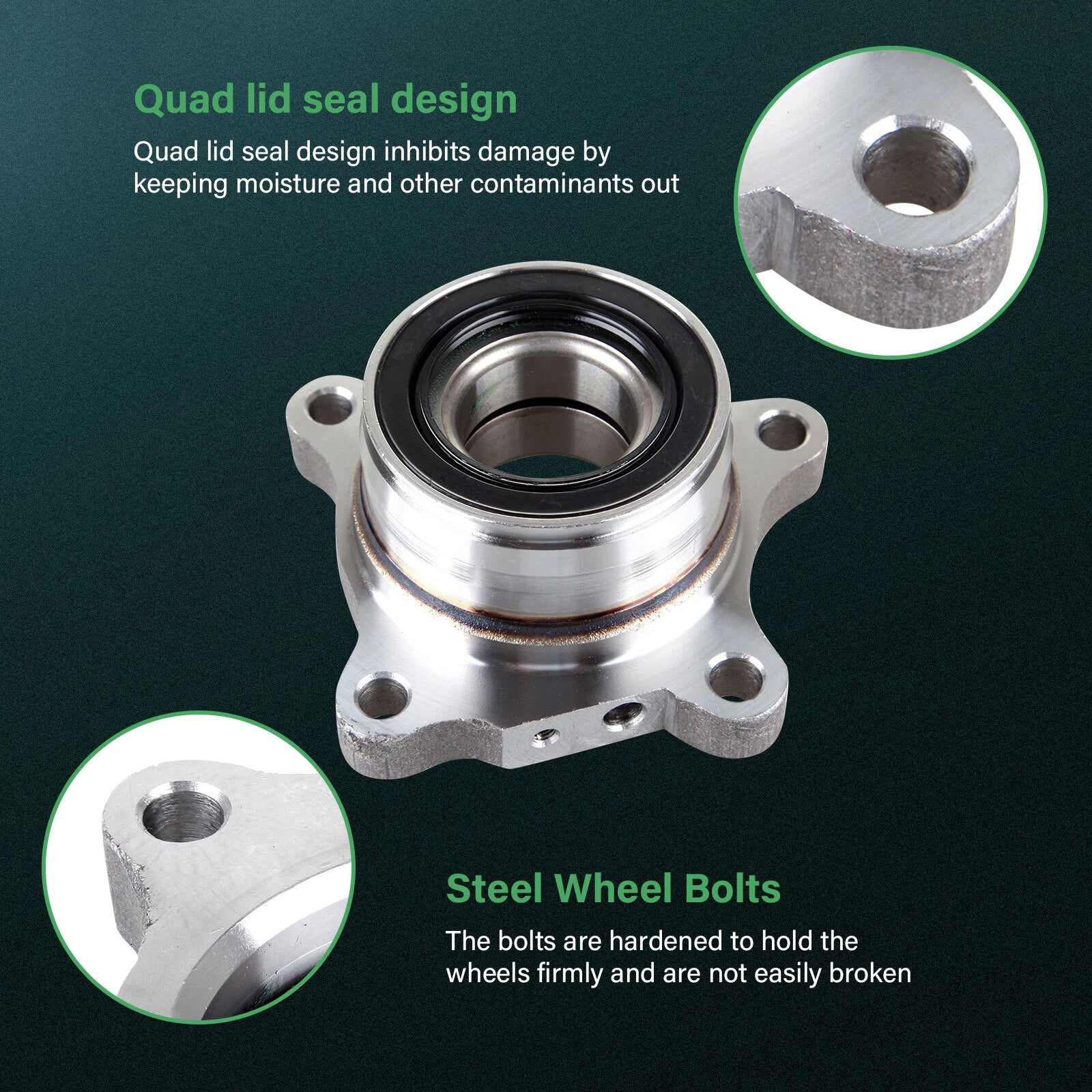 Set of 2 Rear Wheel Bearing Hub Assembly for Toyota 4Runner Lexus GX46 FJ Cruiser (2007–2013)