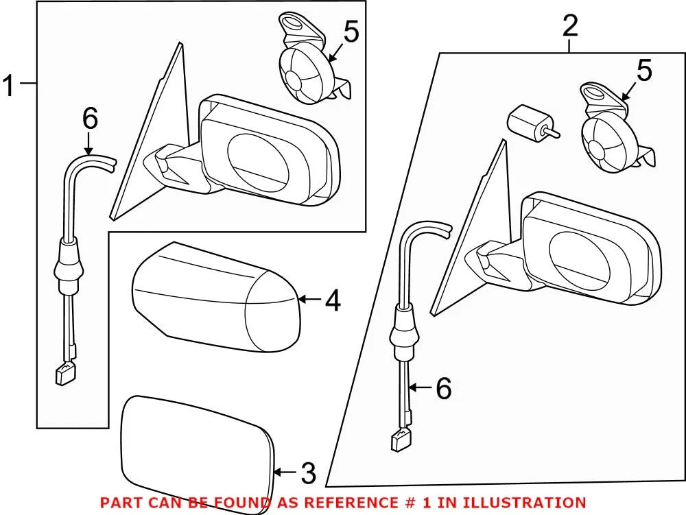 Passenger Right Door Mirror for BMW (OEM 51167890470)