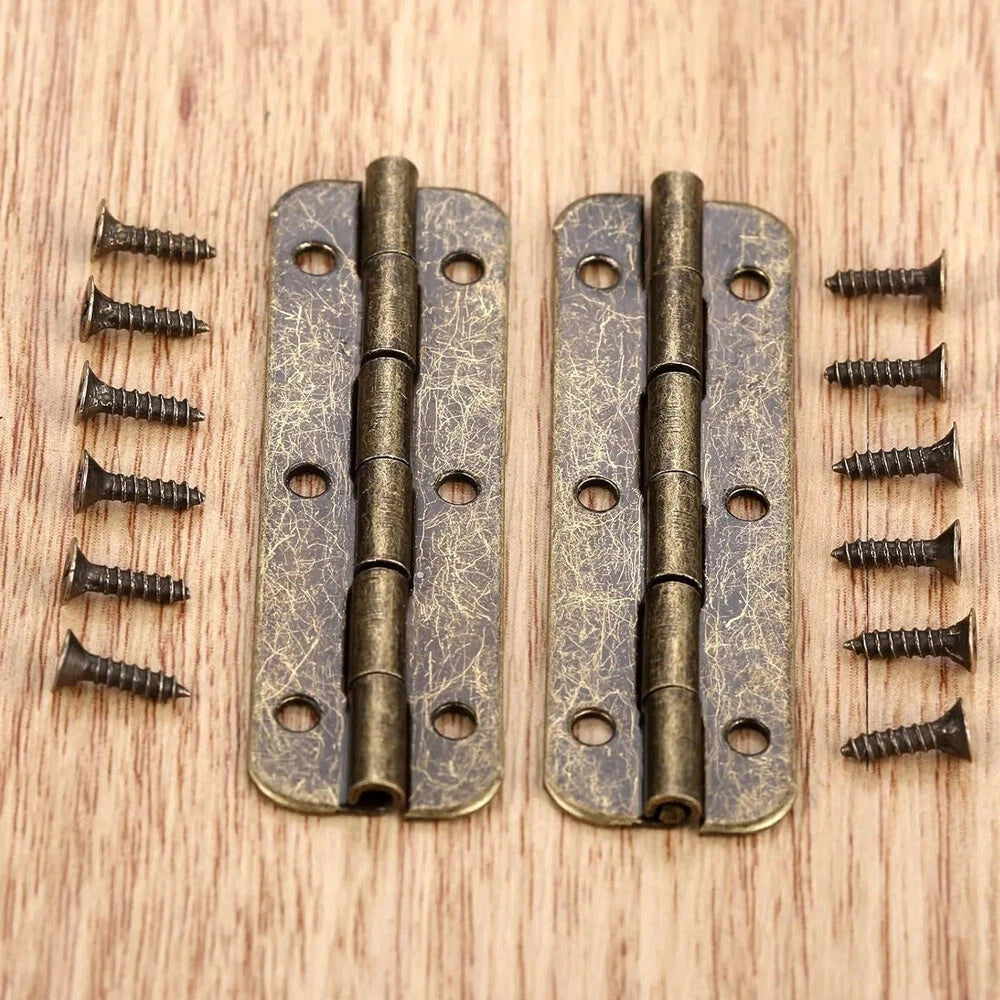 Set of 6 Antique Bronze Decorative Hinges for Wooden Box (50mm x 15mm)