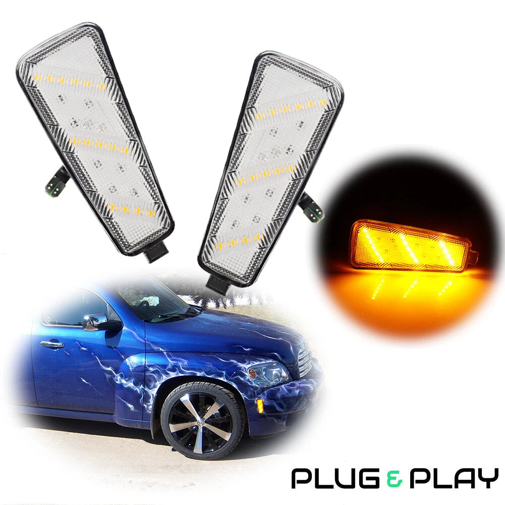 Clear Lens Amber Side Marker Lights for Chevy HHR (2006–2011)