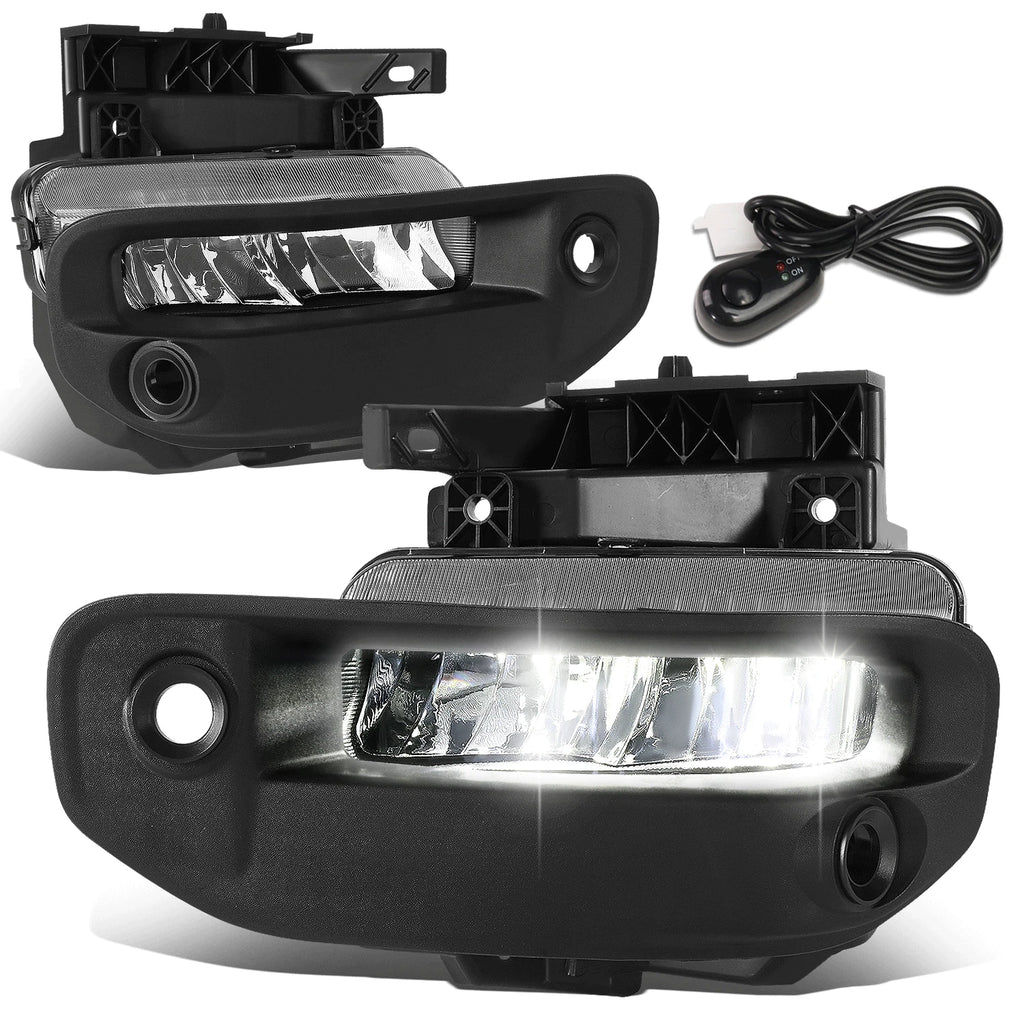 LED Fog Light Lamp Set for Ram 1500 (2019–2021) w/ Bezel Cover + Switch Chrome