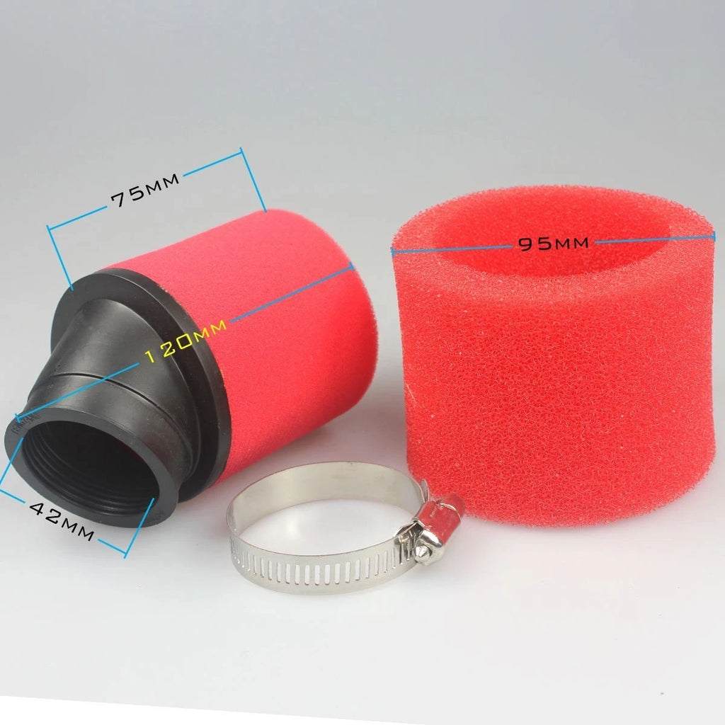 42mm Red Foam Air Filter Cleaner for 125cc 140cc Pit Dirt Bike ATV Motorcycle
