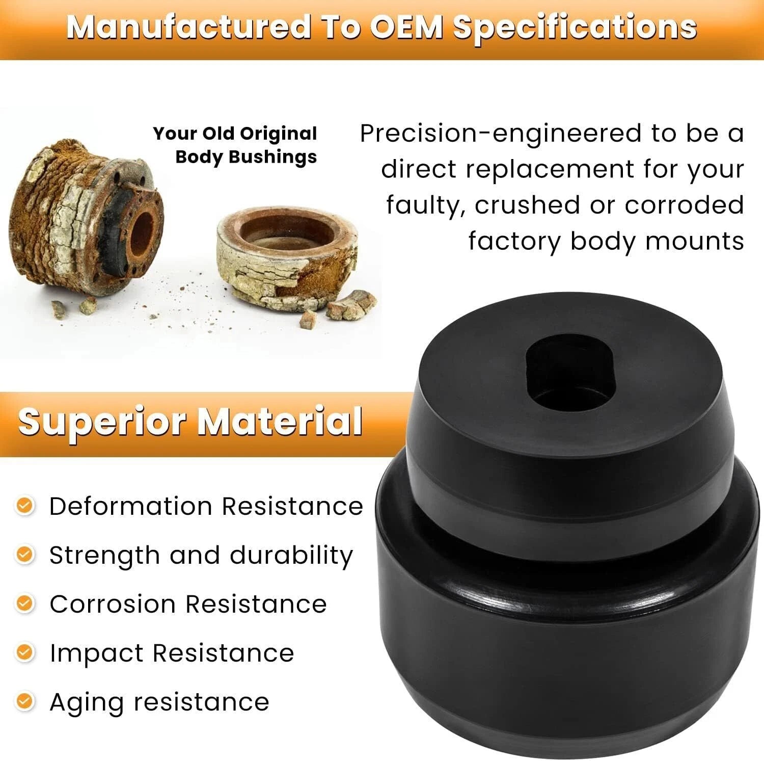 Body Cab Mount Bushing Kit 7-141 for Chevy Silverado 1500, GMC Sierra (1999–2014)