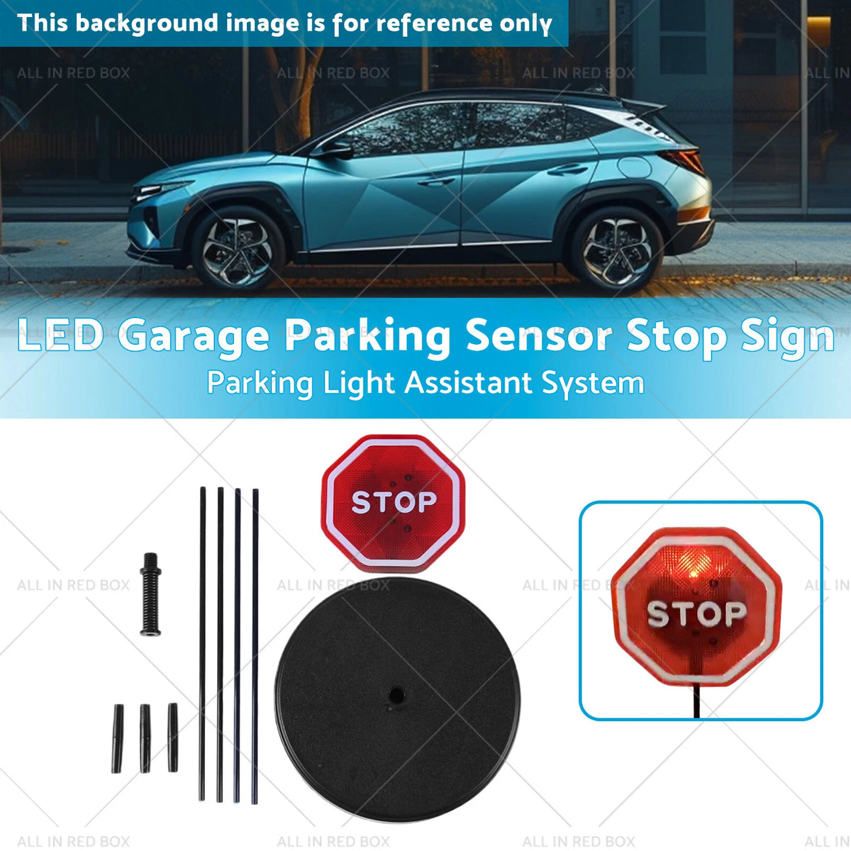 LED Garage Parking Sensor Stop Sign System for Universal 12V