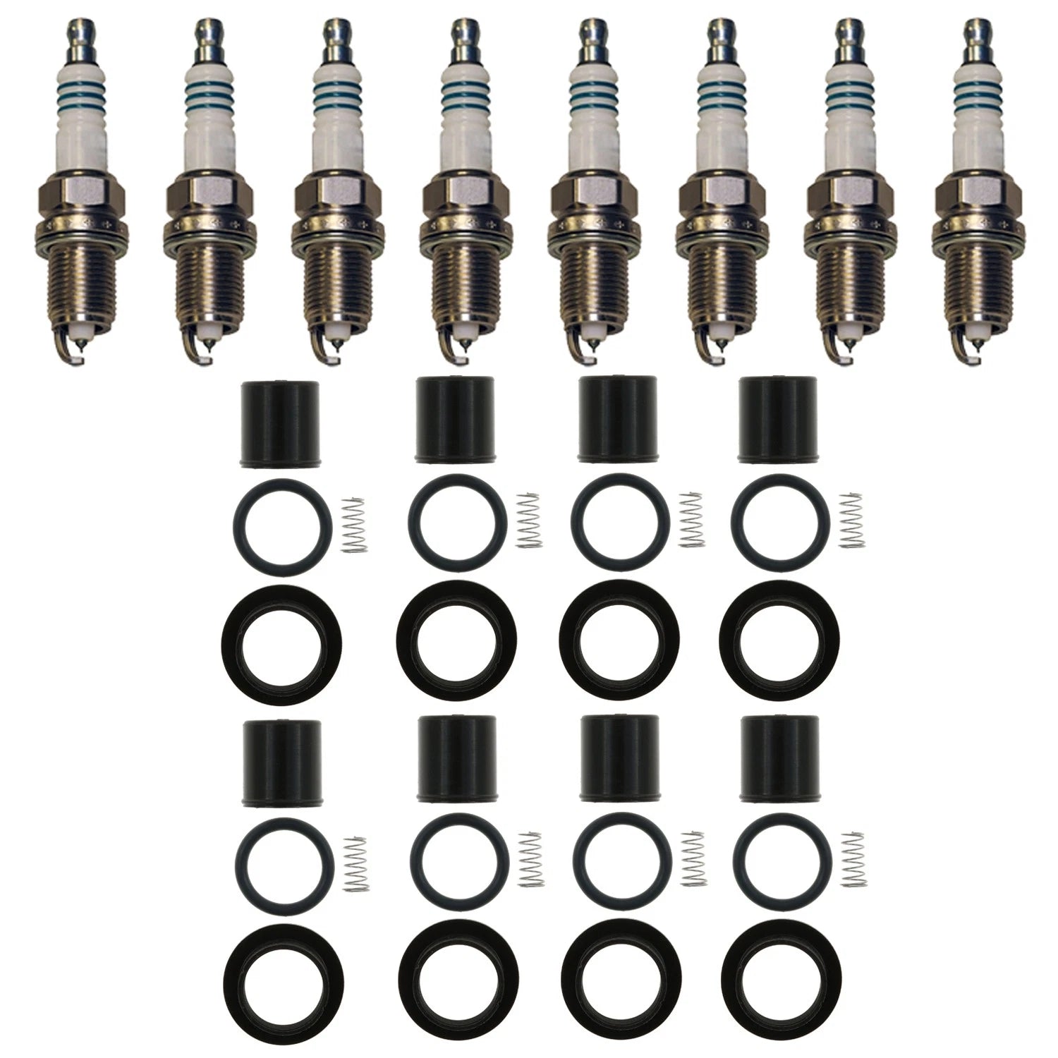 Denso 8 Iridium Spark Plugs & NGK 8 Coil Boots Kit for Dakota Durango Ram 1500 (1997–2003)