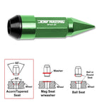 Set of 20 M12X1.5 Green JDM Cone Spiked Cap Wheel Lug Nuts + Extension 23mmx83mm