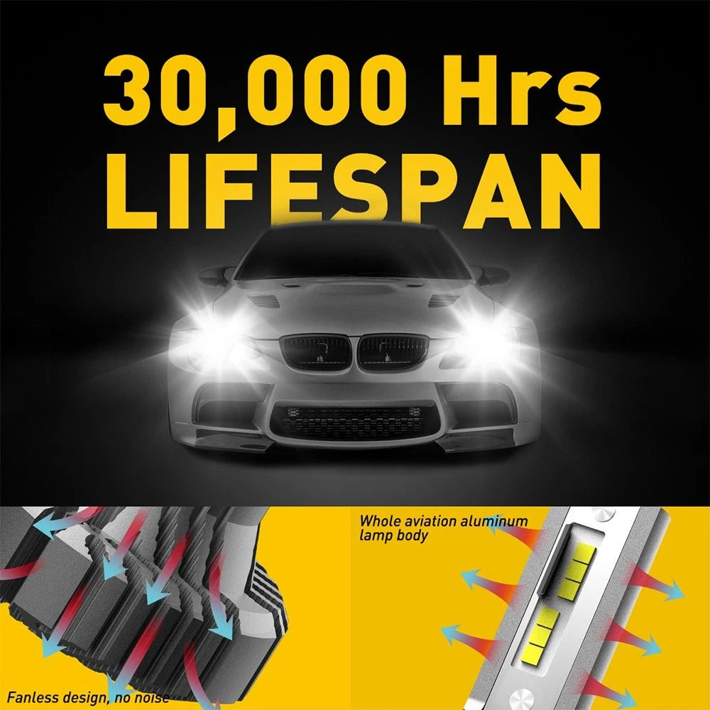 AUXITO LED Headlight Bulbs H4 9003 Combo Kit (High Low Beam, 6500K)