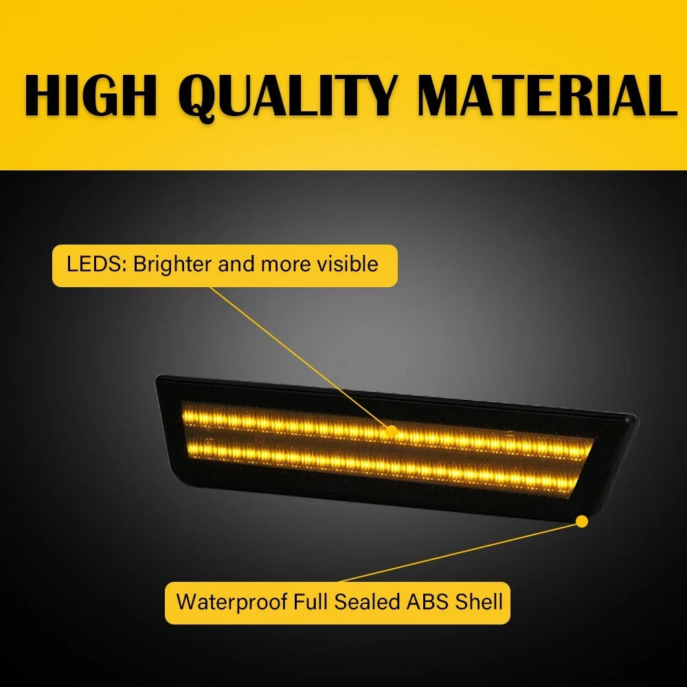 Set of 2 Smoke LED Front Side Marker Lamps for Dodge Challenger (2008–2014)