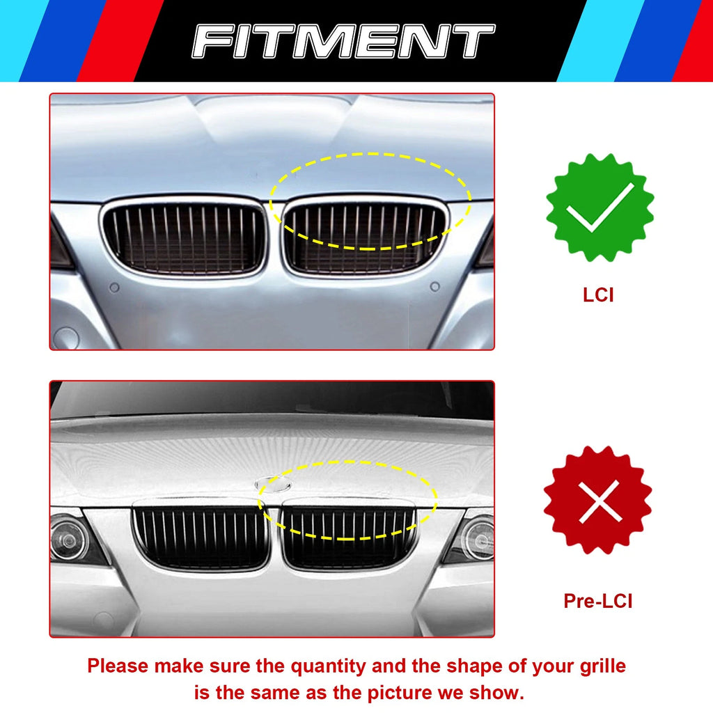 M-Sport Color Kidney Grille Insert Trims for BMW E90 E91 3 Series (2009-2012)