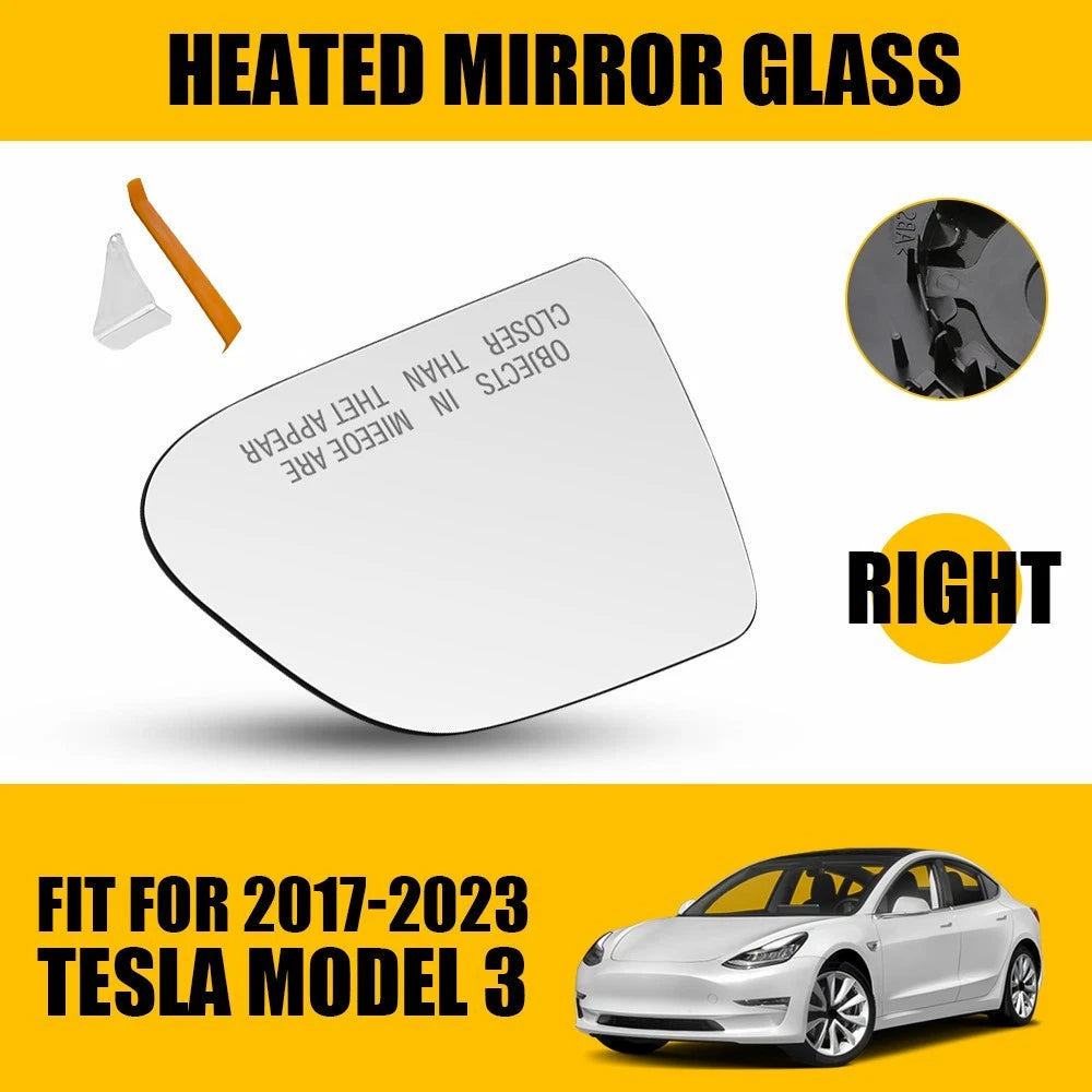 Right Heated Mirror Glass for Tesla Model 3 (2017–2023)
