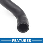 Engine Radiator Hose 4.4L for BMW 550i Rubber Black 1Pc (2011-2013)