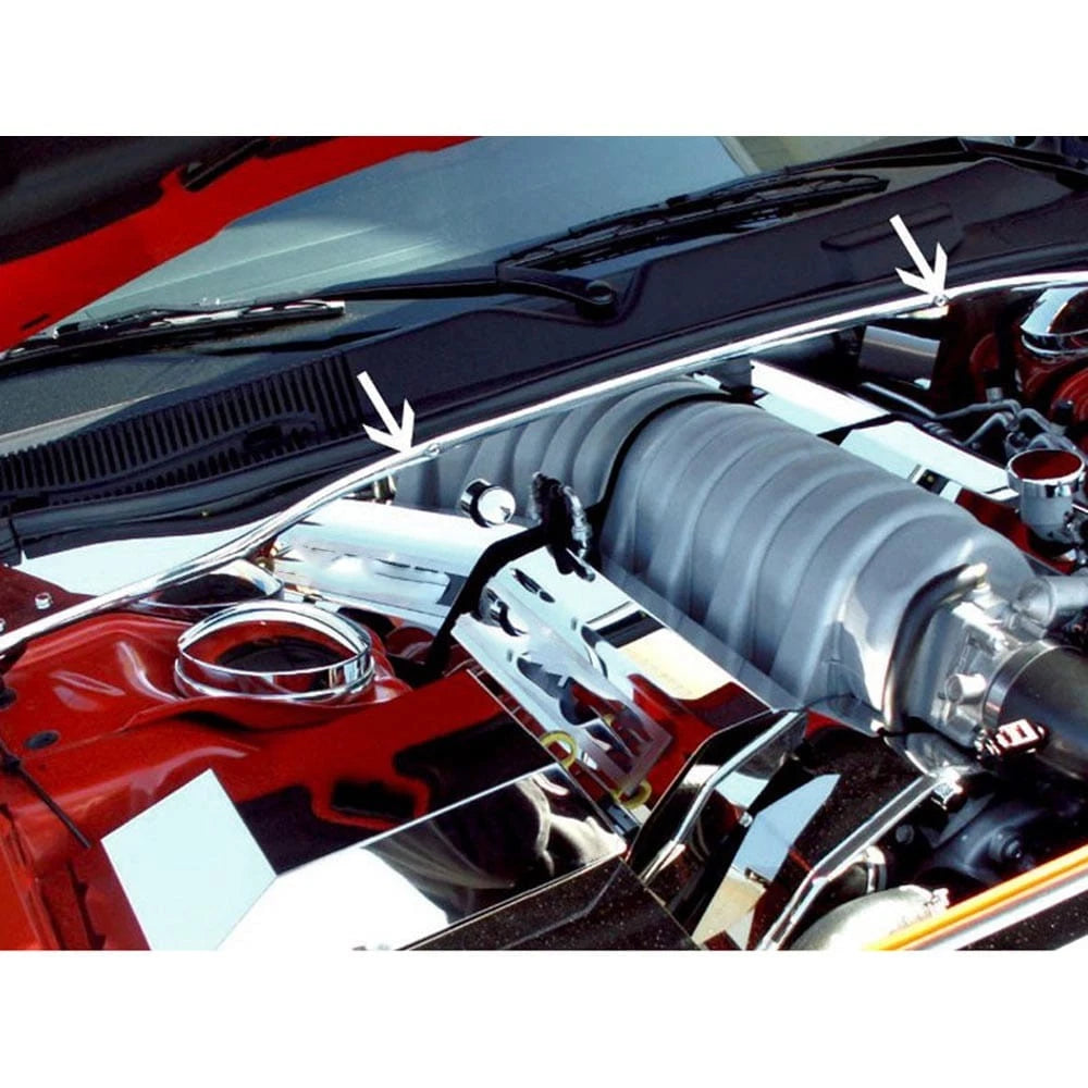 Polished Stainless Firewall w/Chrome Cap Cover for 2008-11 Dodge Challenger SRT8