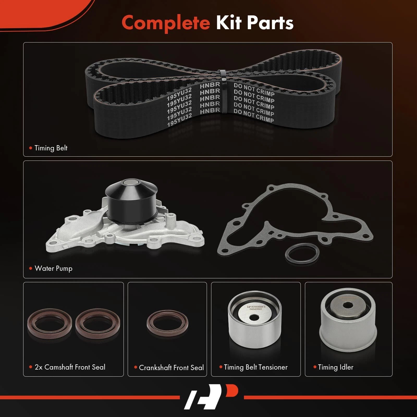 7X Timing Belt & Water Pump Kit for Mitsubishi Endeavor Diamante (2000–2003)