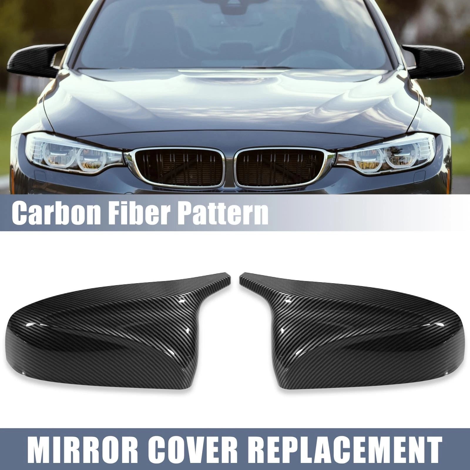 Pair of Carbon Fiber Pattern Rear View Mirror Covers for BMW E70 E71 E72