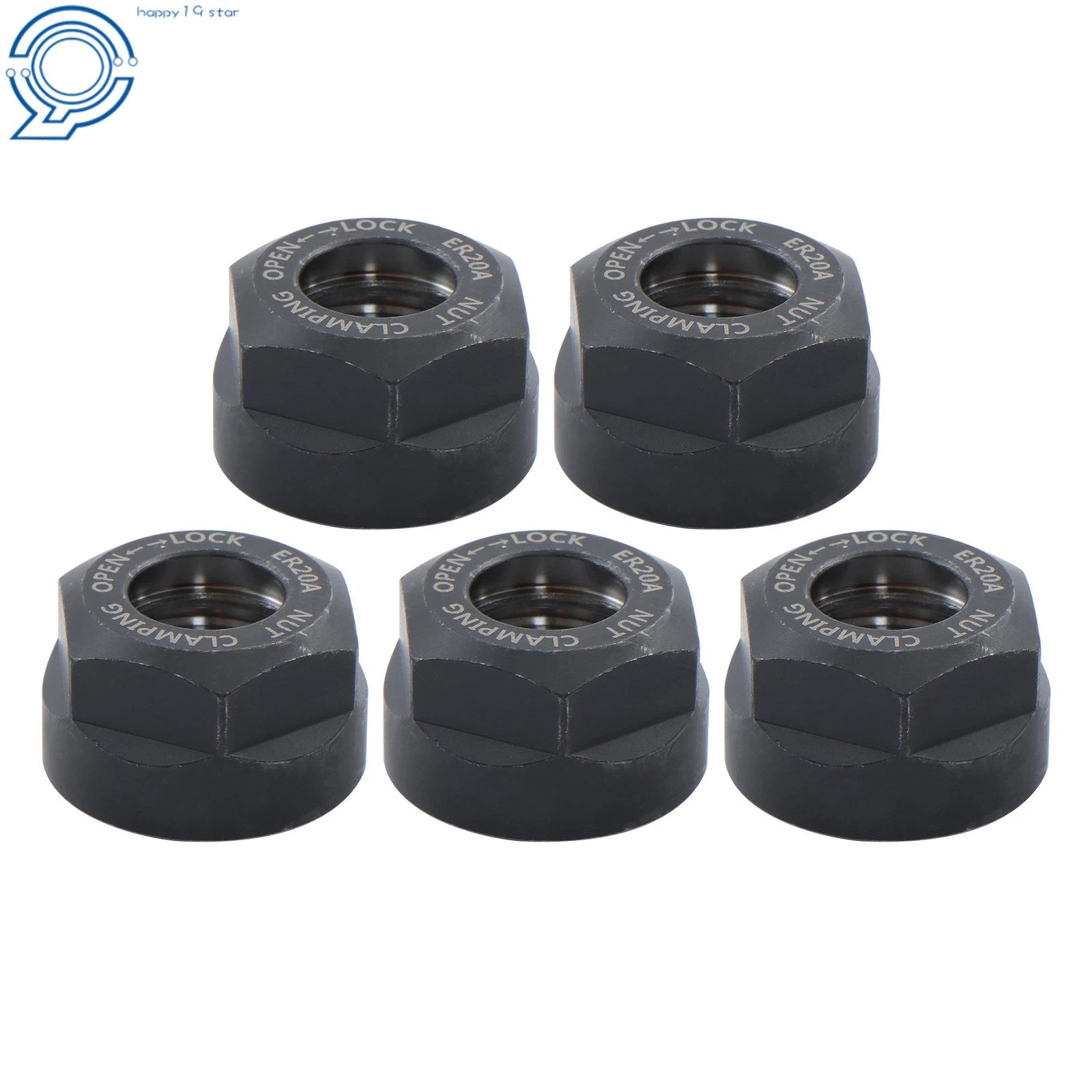 5 Pack Balanced ER20 Nuts for Clamping Collets