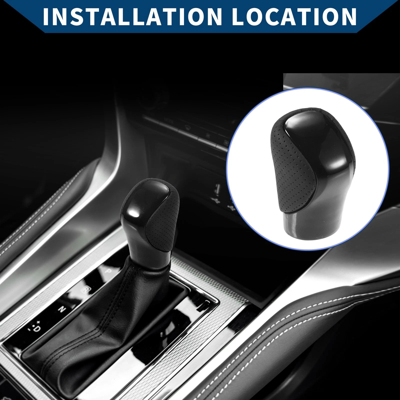 Automatic Gear Shift Knob for Lexus ES300h (2013–2018) Black Faux Leather