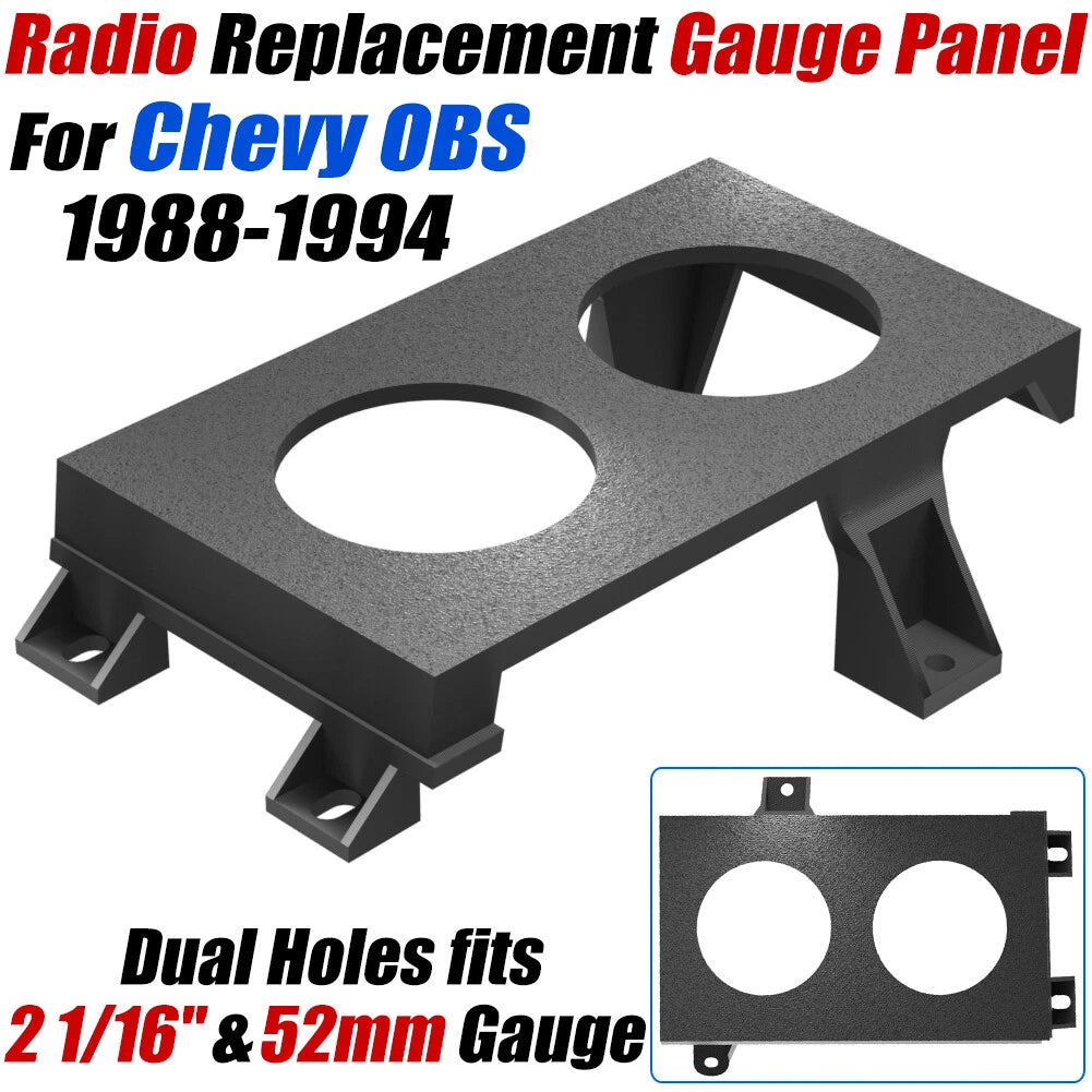 Dual Gauge Panel Trim Bezel Dash Mount for Chevy (1988–1994)