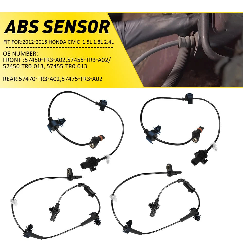 Set of 4 ABS Speed Sensors for Honda Civic (2012–2015)
