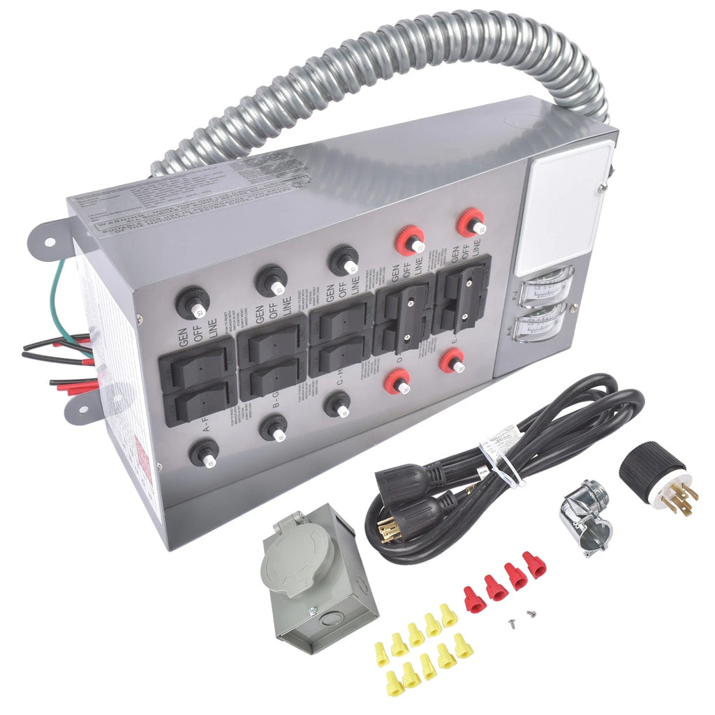 Transfer Switch Kit for Generator (10 Single Pole, 5 Double Pole, 120V)