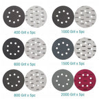 Set of 30 Sanding Discs 125mm 400-2000 Grit 5 Inch 8 Hole