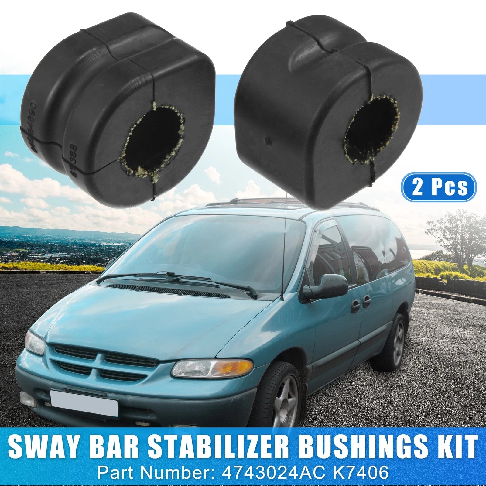 2 Pcs Front Stabilizer Bar Bushing for Chrysler Voyager, Dodge Caravan 