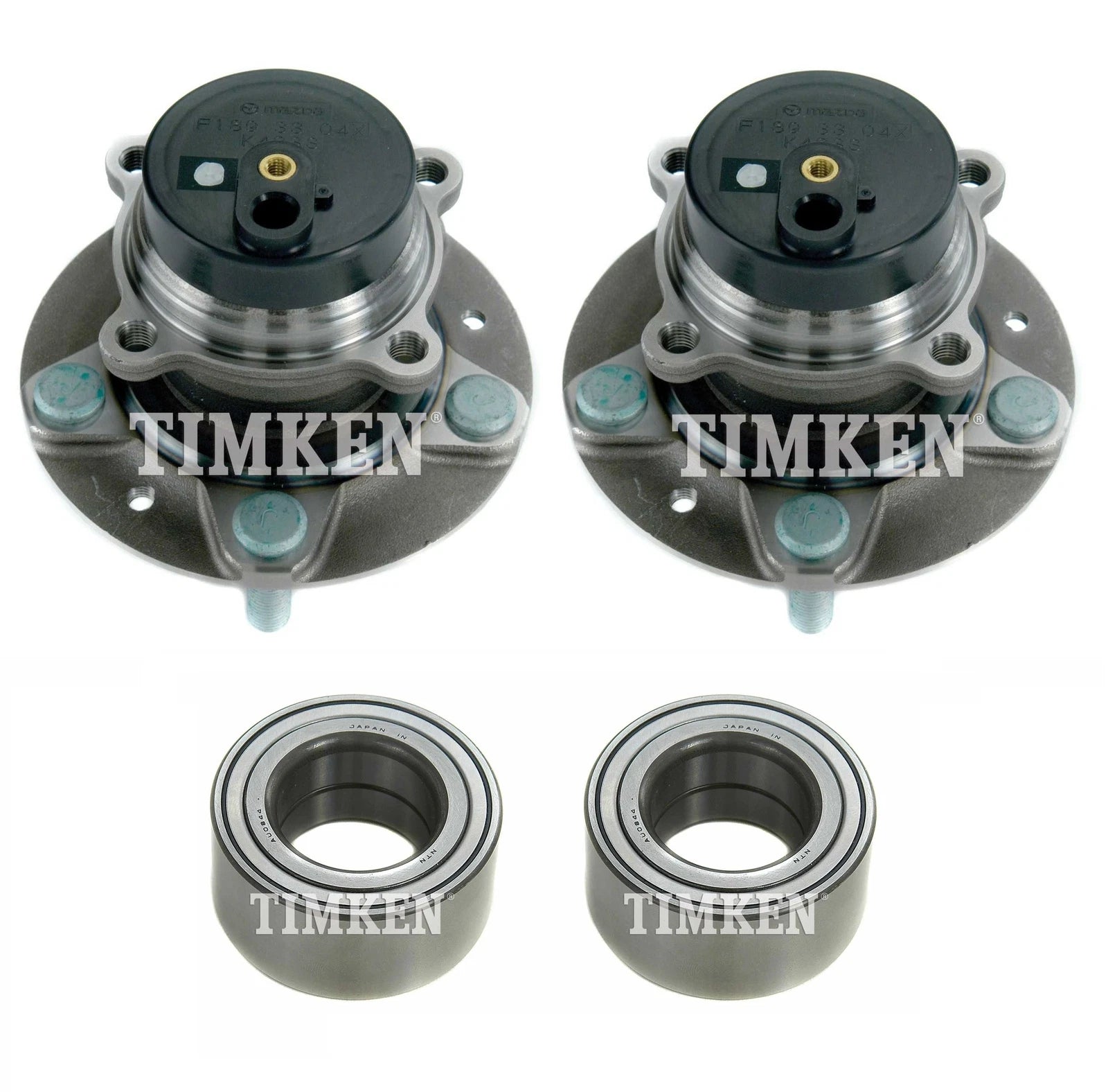 Front and Rear Wheel Bearings & Hubs Kit for Mazda RX-8 (2009–2011)