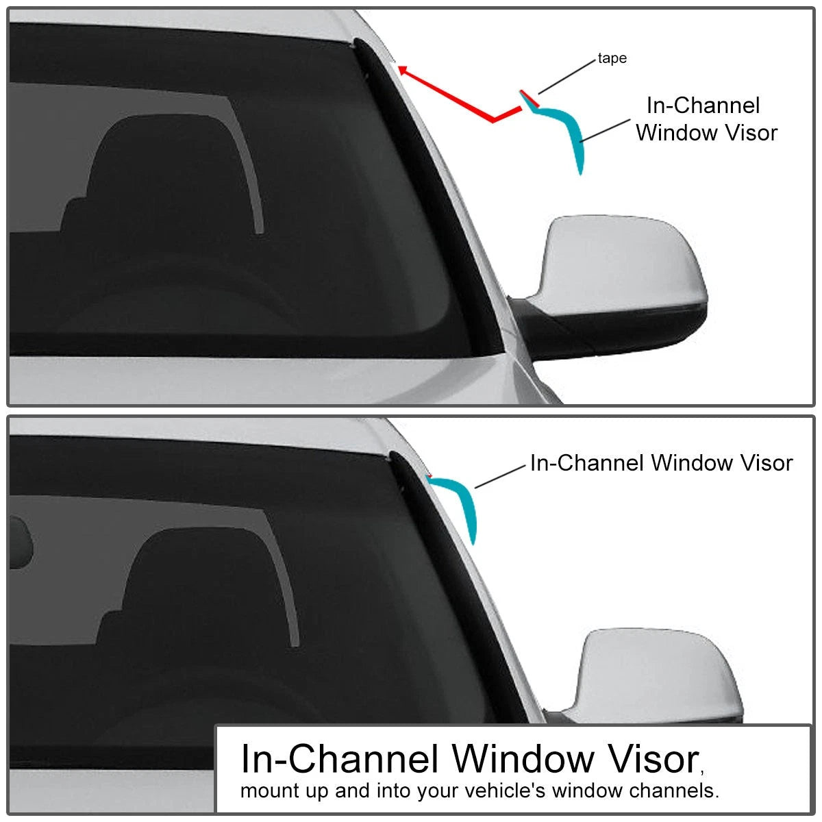 Side Window Visor/Wind Deflector for Nissan Maxima (2009–2014) - Smoke Tint