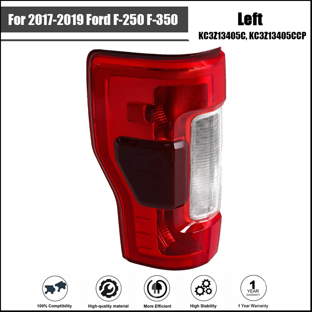 Tail Light for Ford F-250/F-350 (2017–2019) Red Halogen with Blind Spot