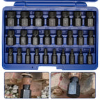 25-Piece Bolt Extractor Socket Set for Easy Out Screws (Hex Head)