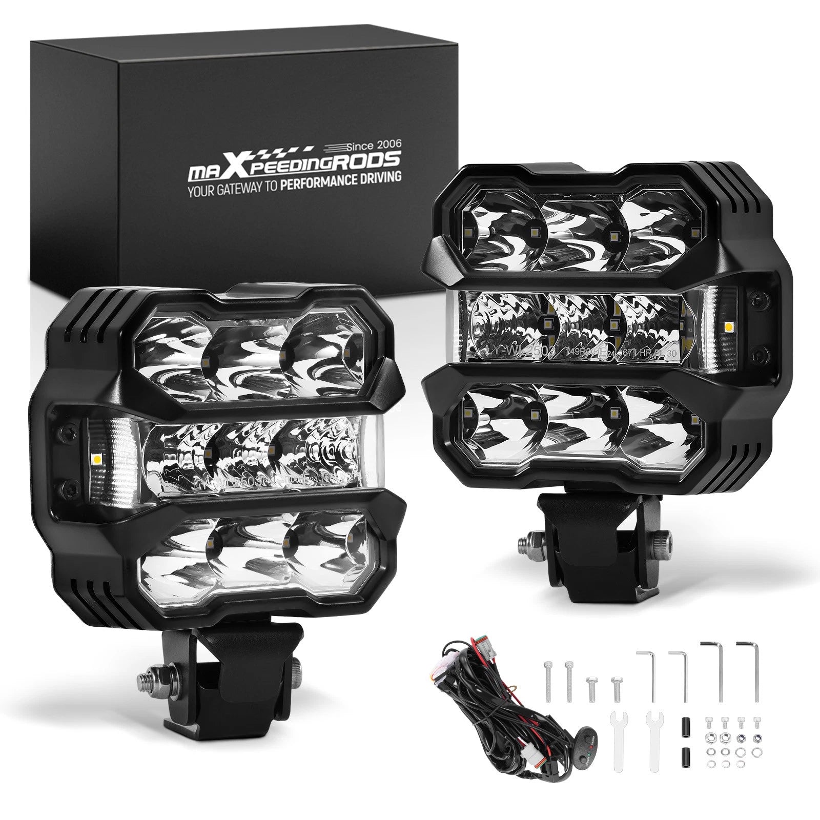 4.5" LED Work Light Bar for Offroad Vehicles (Spot & Flood)