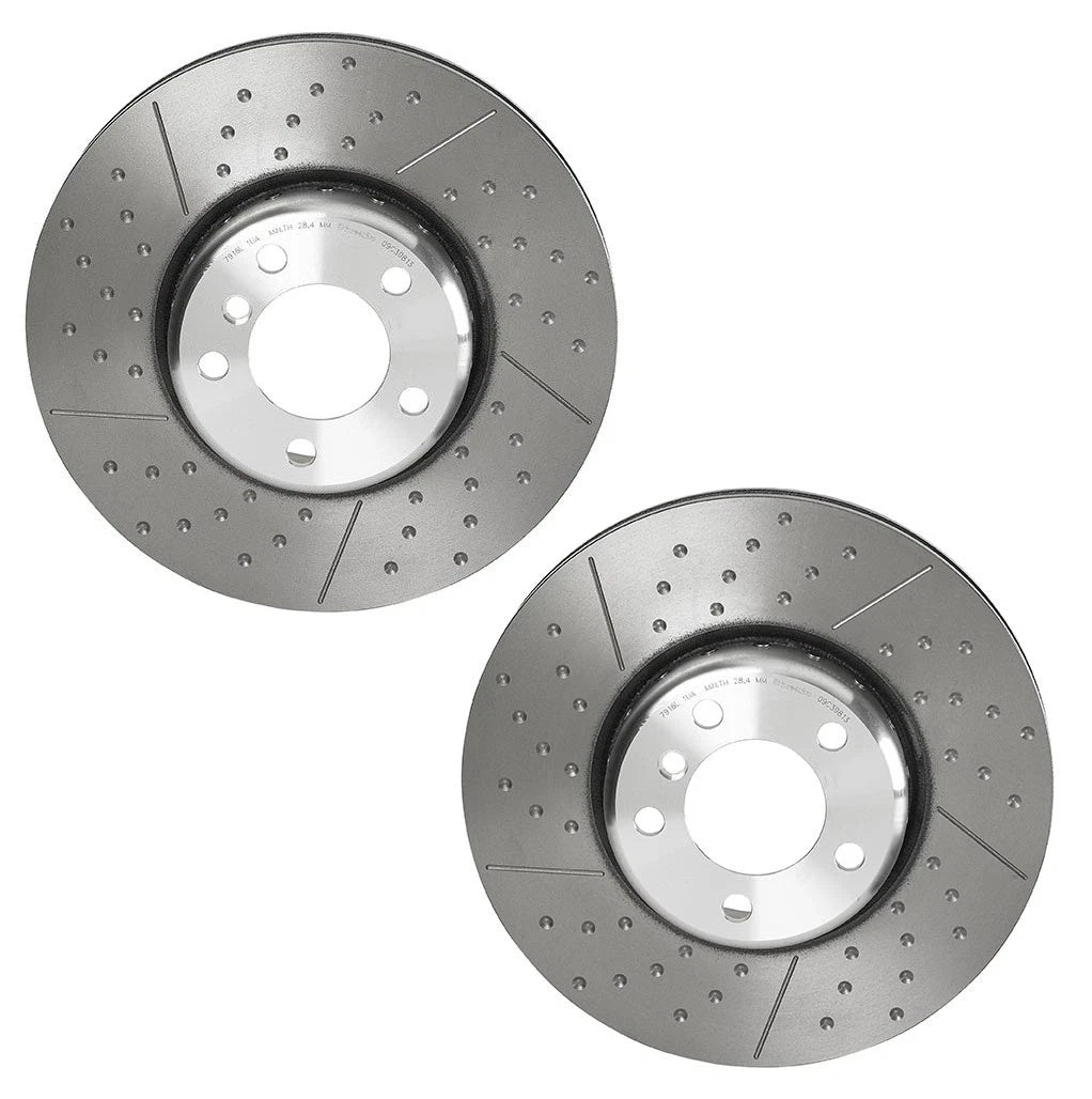 Brembo 2X Front Dimpled Slotted Brake Disc Rotors for BMW F22 F23 F34 (2014–2020)
