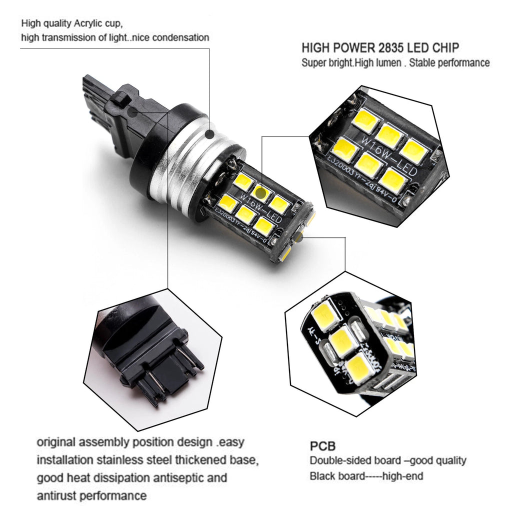HID 6000K White Max LED Backup Reverse Light Bulb for Ford Mustang (2015-2019)