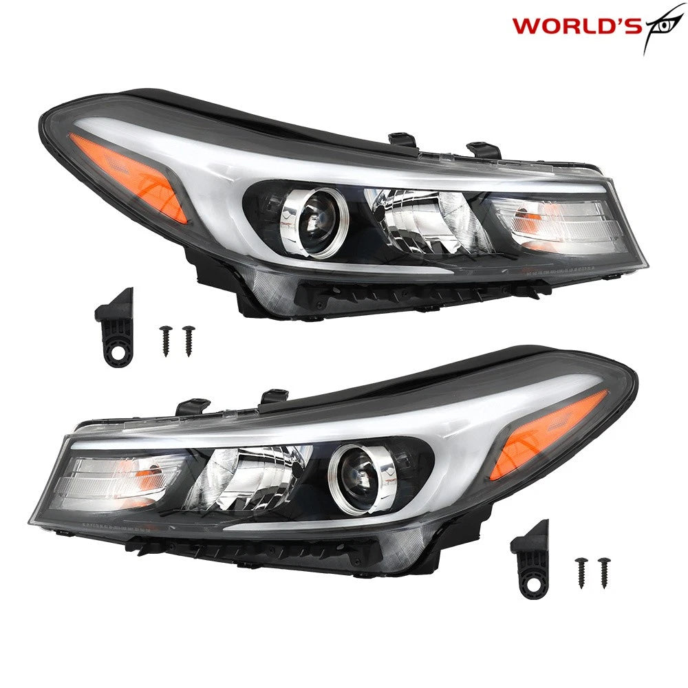 Set of 2 Halogen Headlights for Kia Forte Forte5 (2017–2018) Black