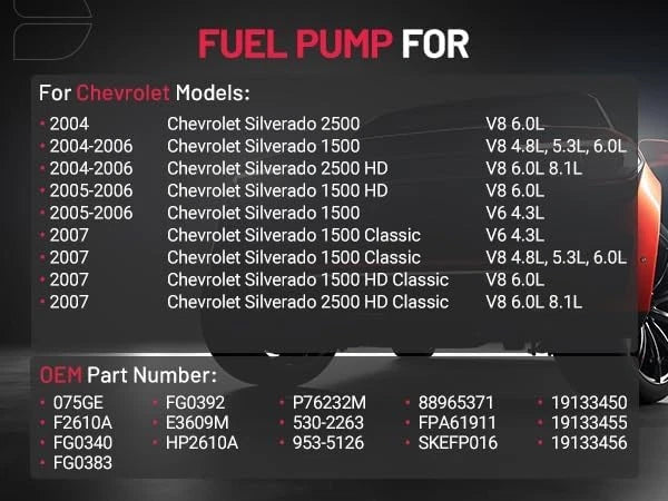 Fuel Gas Pump & Sending Unit Module for Chevrolet Silverado GMC Sierra (2007–2013)