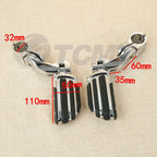 1-1/4" Short Angled Mount Highway Engine Guard Footpegs for Harley Touring